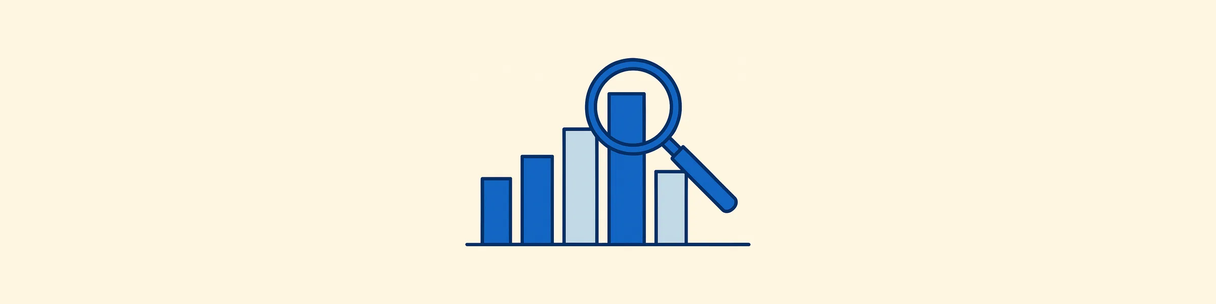 Bar chart of recruiter salary bands under a magnifying glass, illustrating recruiter pay benchmarks